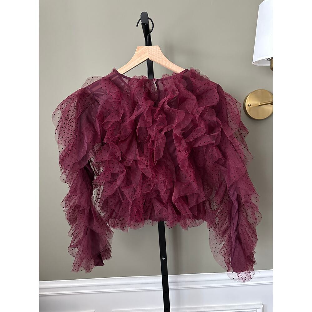 Anthropologie Dolan Left Coast Mesh Ruffle Top XS / 4 NWT - Picture 6 of 6
